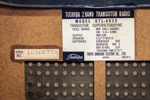 Toshiba 8TL-463S Radio Inside label